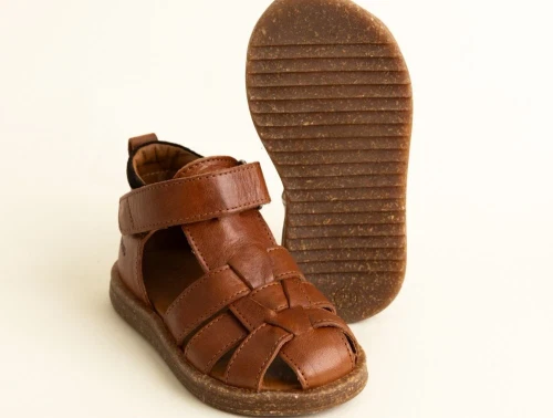 Angulus sandal cognac/mørkebrun fisherman korksål